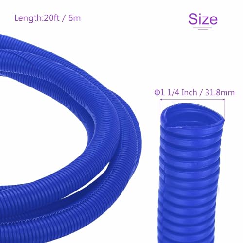 DMiotech 20ft Wire Loom Split Tubing 1 1/4 Inch(31.8mm) ID Blue - color: Blue, size: 1 1/4"-20ft
