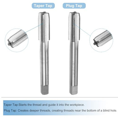 uxcell 3pcs Metric Hand Tap and Die Set, M12 x 1.25 Taper/Plug Thread Taps & Round Die, Hand Threading Tapping Tool Kit for Thread Repair - size: M12 x 1.25