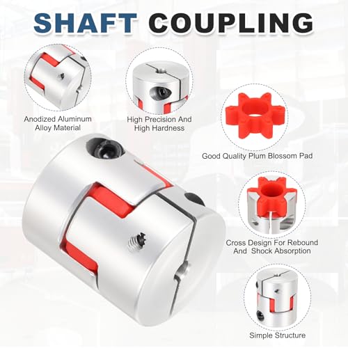 MECCANIXITY 5mm-6mm Aluminium Plum Flexible Shaft Coupling w Hex Wrench - size: 5mm to 6mm