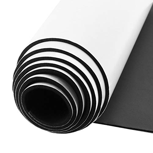 Storystore Sponge Neoprene Foam Sheet with Adhesive 1/8''T x 12''W x 98''L - color: Black (With Adhesive), size: 12 in x 98 in x 1/8 in