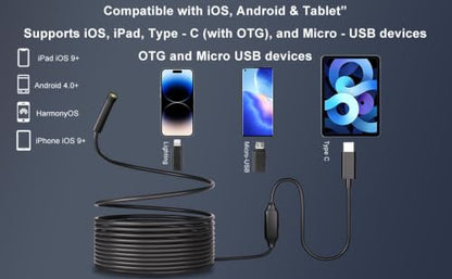 Endoscope Camera with Light, POLEDY 1920P HD Borescope Camera - style: Single camera