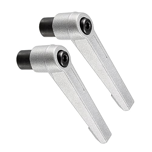 Clamping Lever Handles, M8 Female Thread 72mm Lever, Adjustable Quick Release Locking Rotating Knobs Silver Tone - (Applications: for Lathe Machinery), 2-Pieces - size: M8