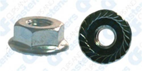 100#10-24 USS Spin Lock Nuts W/Serrations 1/2" Flange