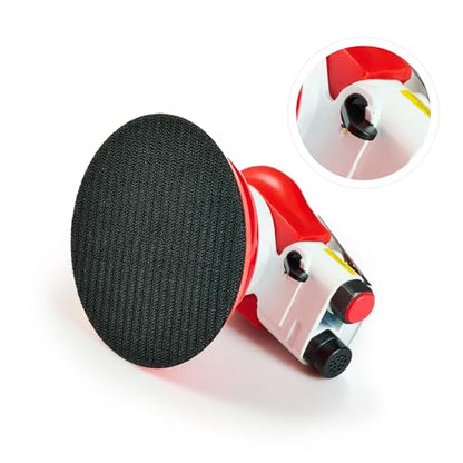 Professional Random Orbital Air Sander 5" Pneumatic Palm Sander DA Sander, Low Noise Reduction, 12000 RPM, Hook & Loop, for Auto Body, Car Detailing, Wood, Metal Polishing & Buffing - size: 5 inch