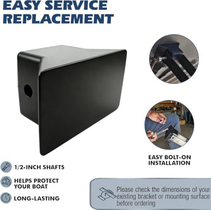 Flat Bow Stop Fits Boat Trailers 5.5 In Span 1/2 Shaft, Jon Boat, Skiff