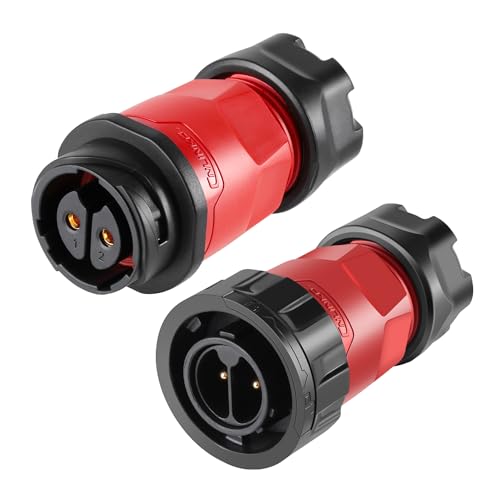 CNLINKO YM-20 2 PIN Industrial Waterproof Connector,IP68 Circular Connector,PBT Plastic Shell Quick Plug Aviation Connector M20 Male Plug and Female Plug - size: 2-Pin, style: Solder-Assembly
