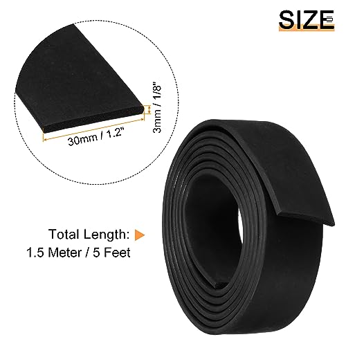 uxcell EPDM Rubber Foam Sheet Strip 1/8" T x 1.2" W x 5' L Rubber Sheet Rolls Weather Strip for DIY Gasket, Crafts, Insulation - size: 1/8" T x 1.2" W x 5' L