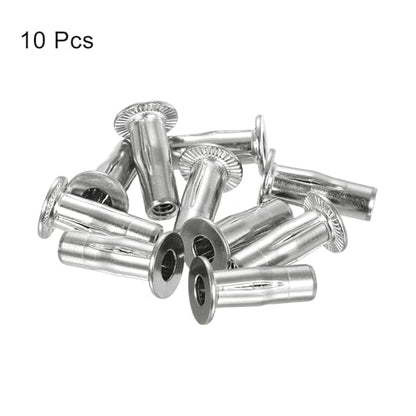 uxcell 10pcs 1/4-20 Multi-Grip Rivet Nut Flat Head Threaded Insert Nut