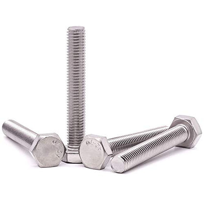 M10-1.5 x 45mm Stainless Steel Hex Bolts, 304 Stainless Steel 18-8, Hex Drive, Full Thread, Coarse Thread UNC, Plain Finish, 10 PCS - size: M10-1.5 x 45mm