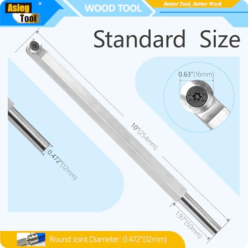 Woodturning Tools Carbide Tipped Lathe Chisel Finisher Tool Bar 10 Inches With Ci0 16mm Round Carbide Insert Cutter for Wood Hobbyist or DIY or Carpenter,Handle not Include