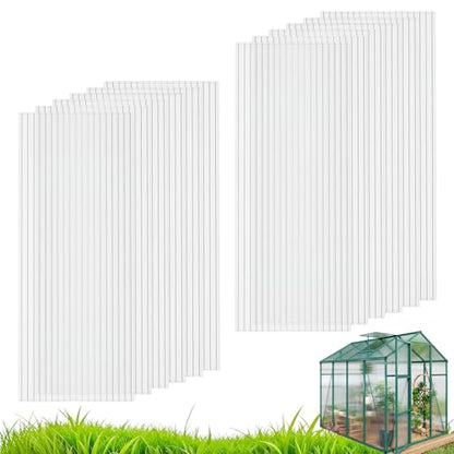 12 PCS Polycarbonate Greenhouse Panels, 60''X 24''X 0.24'' Twin-Wall Roof Panels Sheets, Waterproof UV Protected Plastic Roof Sheeting for Greenhouse Covering - size: 5' X 2' X 0.24" 12Pack