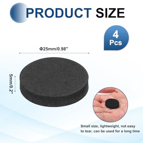 MECCANIXITY 4 Pcs Single Sided Speaker Isolation Feet Pads, 25mmx5mm Non Slip Foam Shock Absorption Base Pad Amplifier Stand Feet Mat for Speaker HiFi Home Theater Sound System, Black - size: 25mmx5mm