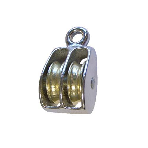 Rope and Cord | Double Rigid Eye Double Wheel Pulley 1-Pack | 1 1/2 Inches - size: 1 1/2" ( Rigid Eye Double ), style: 1-Pack