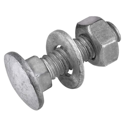 5/16" x 1"Hot Dip Galvanized Grade 307A Carriage Bolt Kit, 50 Pack, Comes with 5/16" USS Flat Washers & 5/16"-18 Hex Nuts, Heavy Duty Exterior Construction Use - size: 5/16*1