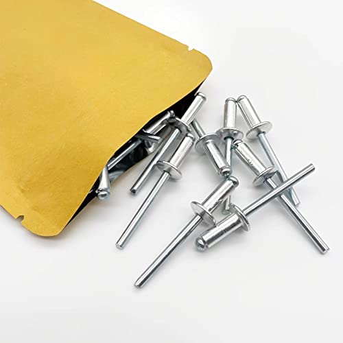 100 Pcs 3/16" x1/2" Aluminum Blind Rivets, 4.8 x 12.7mm Pop Rivets, Aluminum Grip and Steel Mandrel - size: 3/16" x1/2"