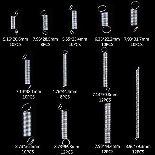 1/2 Sets Spring Assortment kit, 200pcs Heavy Steel Wire-Metal Extension Spring Replacement Kit (2)