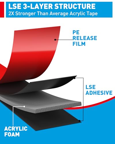 Double Sided Tape Heavy Duty Mounting Tape,TESA Strong Adhesive,18ftx0.94in - size: 0.94IN x 18FT-6411