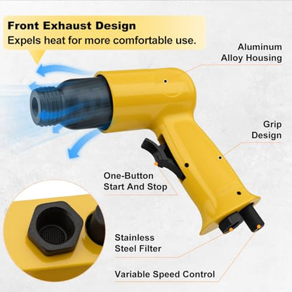 2 in 1 Air Needle Scaler, 4500 BPM High Impact Pneumatic Chisel Hammer Kit
