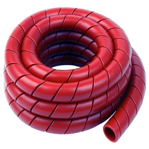 Electriduct 3/4" Heavy Duty Spiral Wrap Hose Protector - 10 Feet - Red - color: Red, size: 0.75 Inch
