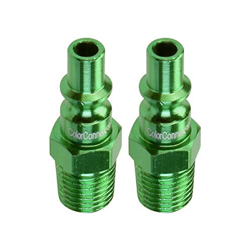 ColorConnex Plug (2-Pack), ARO Type B, 1/4" MNPT, Green - A71440B-2PK - size: 1/4" MNPT - 2 Piece, style: Plug 2 Pack