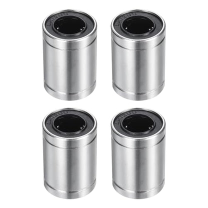 uxcell 4Pcs LM12UU Linear Bearing 12mm Bore 20mm OD 29mm Length Linear Ball Bearings Nickel Plated Surface Double Side Rubber Sealed Bearing Steel for CNC Machine 3D Printer - size: LM12UU