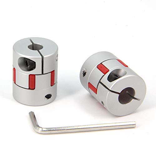 2PCS 8mm to 10mm Aluminium Plum Flexible Shaft Coupling Diameter25mm Length30mm 8x10mm Motor Connector Flexible Coupler for 3D Printer CNC Machine and Servo Stepped Motor（8x10mm） - size: 8x10mm, style: D25 L30