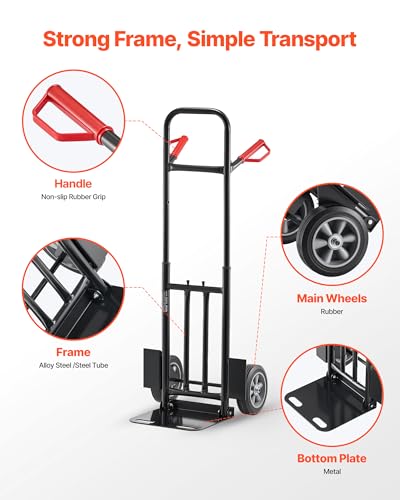 VEVOR Hand Truck, 600 lbs Load Capacity, Heavy-Duty Truck Dolly with Wheels - size: 600 lbs