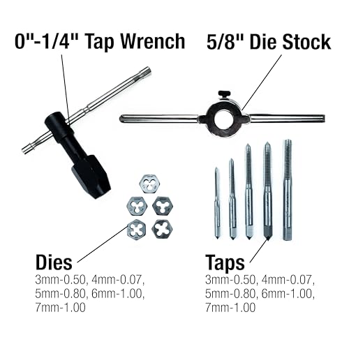 Century Drill & Tool 98926 Metric Tap & Die Set, 12 Piece