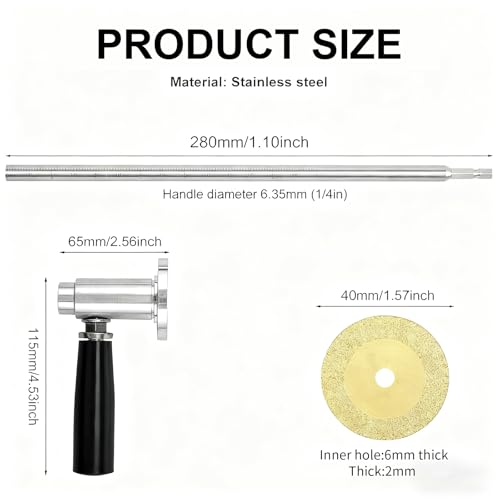 Inside Pipe Cutter for PVC Pipe Cutter, with Handle and 4 Diamond Grit Cutting Wheel, 7 Inch Adjustable Cutting Depth, 1/4in Hex Shank Fit, Pipe Cutter Tool for Impact Drivers