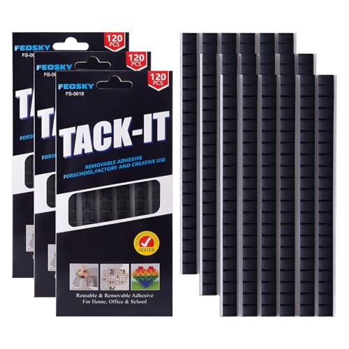 Feosky Adhesive Poster Sticky Tack Putty, Reusable and Removable Adhesive Putty, Mounting Putty for displaying Wall Paintings, Picture, Decoration, Crafts (Black, Pack of 3) - color: Black, size: 3Pack