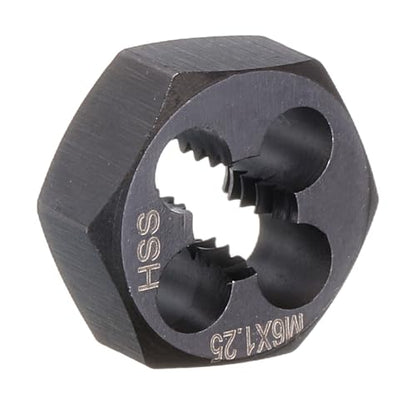 HARFINGTON Hex Threading Die M6 x 1.25 Metric Thread Right Hand High Speed Steel Rethreading Fixed Die Screw Cutting Tapping Repair Tool - size: M6 x 1.25