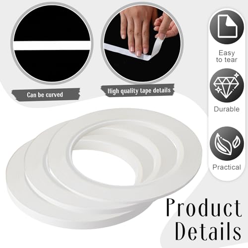 Nezyo 6 Pcs Vinyl Pinstripe Tape Auto,White,1/16,1/8, 1/4 Inch - color: White, size: 1/16,1/8, 1/4 Inch