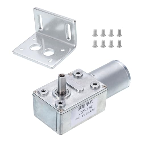 MECCANIXITY DC 5V High Torque Turbine Worm Geared Motor w/ 6mm Shaft 0.5RPM