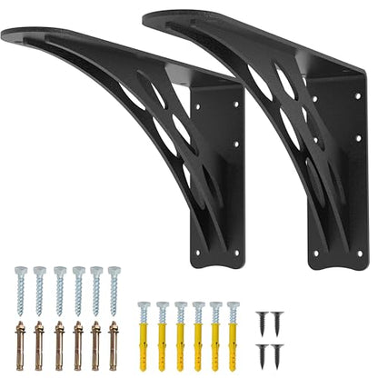 16 x 9 in Black Heavy Duty Floating Shelf Brackets, Holds 1000lb - color: Black Max Load 1000 Lbs, size: 16IN×9IN