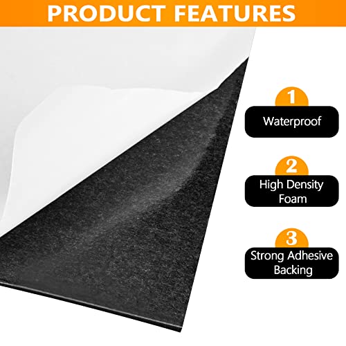 Sponge Neoprene Foam Rubber Sheet with Adhesive, 12 in x 60 in x 1/16 in Multi-Function Soundproof High Density Waterproof Rubber Mat, Perfect Cosplay Easy Cut DIY Neoprene Padding Roll - Black - color: Black, size: 12 in x 60 in x 1/16 in