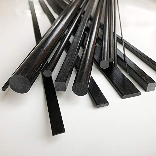 – Square Carbon Fiber Rod - 10mm x 1000mm – Pultruded Square Solid Rod - Black Matte Finish - Pure Solid Carbon Fibre Square Tube shafts - for RC Planes-Drones, Boat DIY Craft Projects
