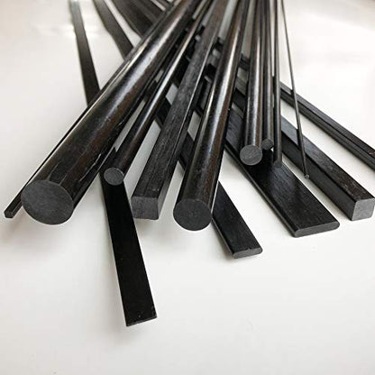 – Square Carbon Fiber Rod - 10mm x 1000mm – Pultruded Square Solid Rod - Black Matte Finish - Pure Solid Carbon Fibre Square Tube shafts - for RC Planes-Drones, Boat DIY Craft Projects