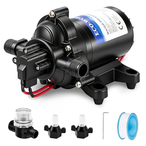 ECO-WORTHY RV Water Pump 12Volt 3.5GPM 50PSI 12V Fresh Diaphragm Pump with Pressure Switch and Self-Priming for RV Yacht Garden Sprayer Food Truck - color: Black 2