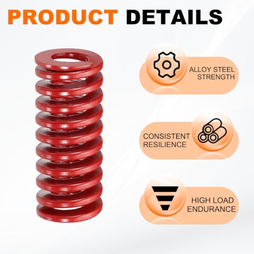 HARFINGTON 2pcs Die Spring 3/4" OD x 1.75" Free Length SMH4007, Red - size: 3/4" OD x 1.75" Free Length