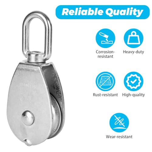 STARVAST 3Pcs M50 Lifting Single Pulley Loading 880 lbs - size: M50-3PCS