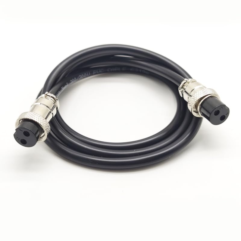 19.69 ft GX16 2 Pin Double Female Head Aviation Cordset, GX16 2Pins Female to Female Connector Electrical Cable Panel Mount Circular Metal Aviation Adapter Cordset for Ships 18AWG (6meter) - size: 19.69ft