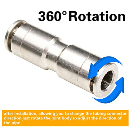 8mm Union Straight Push to connect fittings Stainless Steel Pneumatic Push Connectors,CEKER 8mm x 8mm Tube Quick Connect Fittings Air Line Fittings for 8mm Tube 2Pack - size: 8 mm, style: STRAIGHT