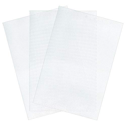 Pllieay 3 Pieces Big Size Mesh Plastic Canvas Sheets for Embroidery - size: 3Pcs 6 count