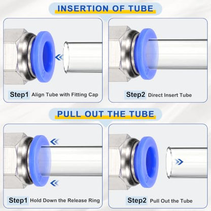 10Pcs Pneumatic Push to Connect Fitting Fit 8mm OD Tube 1/2"MNPT - color: Blue, size: 8mm OD x 1/2" NPT