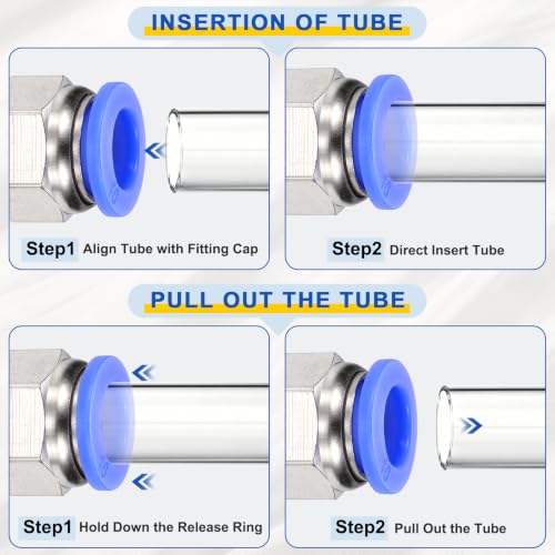 10Pcs Pneumatic Push to Connect Fitting Fit 4mm OD Tube 1/8 MNPT - color: Blue, size: 4mm OD x 1/8 NPT