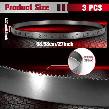 27 Inch Bandsaw Blades 18 TPI Sub-Compact Portable Band Saw Blades - size: 18T