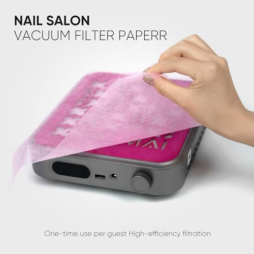 HALMAI 200 Sheets Nail Dust Collector Filter Paper, Disposable Nail Dust Filters for Most Finger Dust Collector Machine, Nail Vacuum for Fingernail Salon Spa Tech Supplies & Accessories (White, M) - color: White, size: M