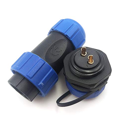 SP21 2Pin-12Pin Panel Mount Waterproof Aviation Connector Plug and Socket IP67,LED Electrical Power Cable Wire Connector (2Pin) - size: 2Pin