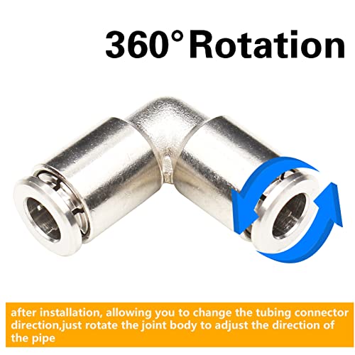 8mm Union Elbow Push to connect fittings Stainless Steel Tube Fittings Push Connectors,CEKER 8mm x 8mm Tube Quick Connect Fittings Air Line Fittings 2pack - size: 8 mm, style: ELBOW