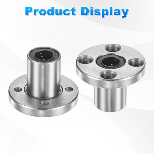 PATIKIL LMK10UU Linear Ball Bearings 10mm Bore Dia 19mm OD 29mm Long 4.5mm Hole, 2Pcs Round Flange Linear Motion Bushing Double Side Rubber Sealed Rod Liner Shaft for Machine 3D Printer - size: 10mm
